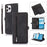 For iPhone 15 Pro Max Stand Wallet Case 9 Card Slots Zipper Pocket PU Leather Phone Cover with Strap - Black - 1