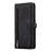 For iPhone 15 Pro Max Stand Wallet Case 9 Card Slots Zipper Pocket PU Leather Phone Cover with Strap - Black - 7
