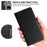 001 For iPhone 15 Pro Max Magnetic Closure Phone Case RFID Blocking Wallet  PU Leather Stand Cover - Black - 5