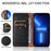 For iPhone 15 Pro Max Magnetic Closing Imprinted Anti-fall Cover Leather Wallet Stand Phone Case with Strap - Black - 2
