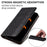 For iPhone 15 Pro Max Magnetic Closing Imprinted Anti-fall Cover Leather Wallet Stand Phone Case with Strap - Black - 4