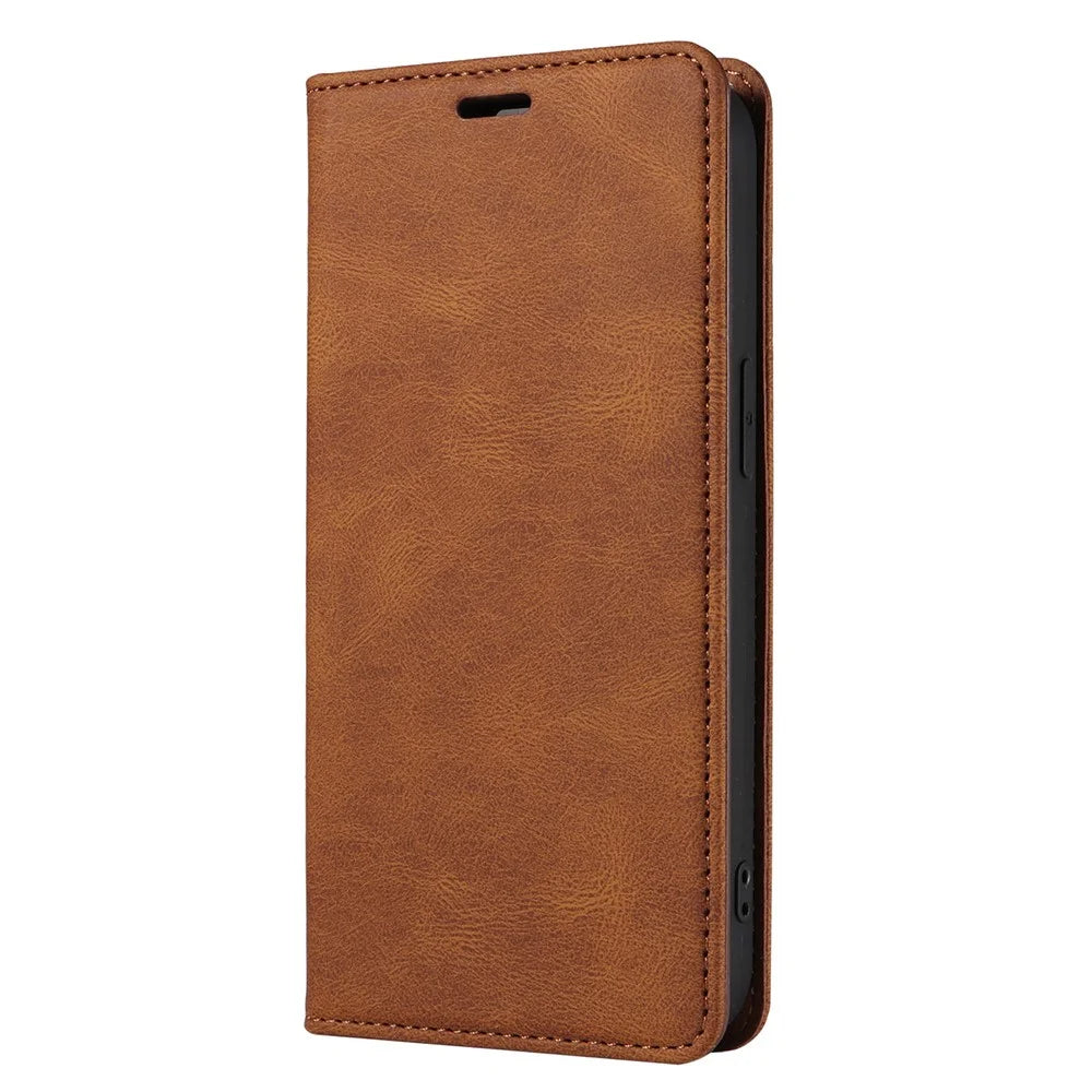 Wristband PU Leather Case for iPhone 15 Pro Max , Wallet Stand Anti-drop Phone Cover - Brown - 7