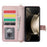 ZD 028 Shockproof Case for Samsung Galaxy Z Fold4 5G PC+PU Leather Wallet Phone Cover with Straps - Rose Gold - 2