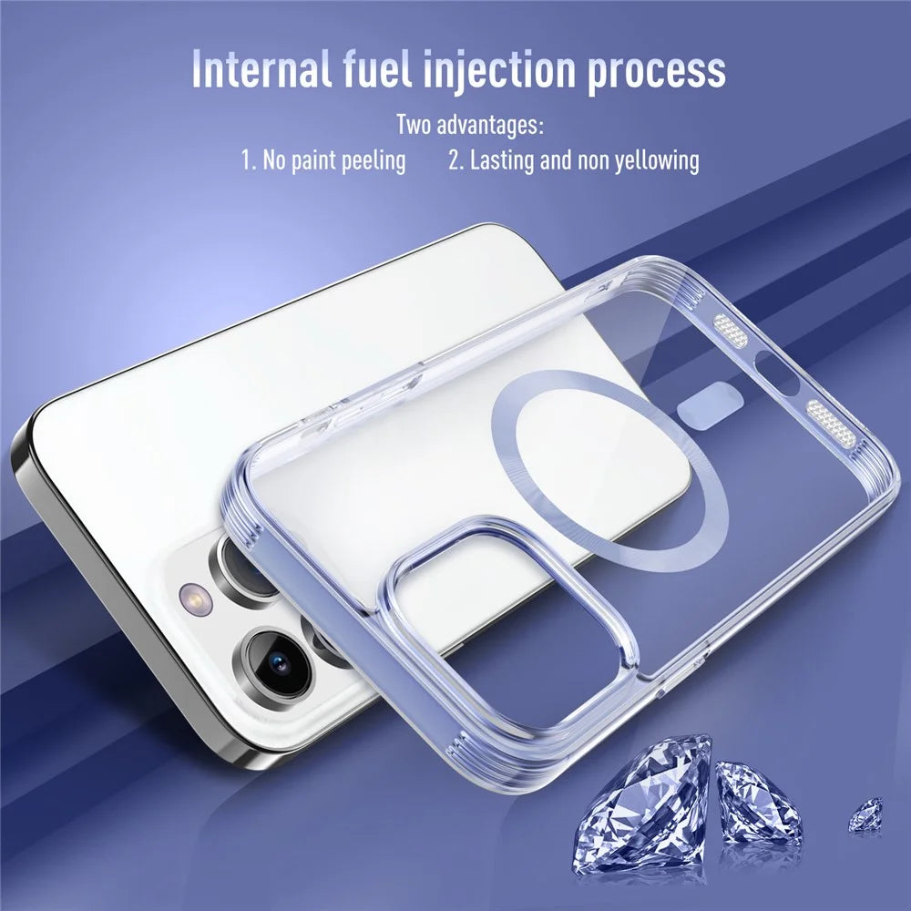 For iPhone 15 Pro Soft TPU+PC Phone Case Compatible with MagSafe Anti-Drop Slim Phone Cover - Blue - 2