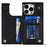 For iPhone 15 Pro Max RFID Blocking Card Holder Kickstand Cover Anti-drop Phone Case with Shoulder Strap - Black - 2