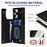 For iPhone 15 Pro Max RFID Blocking Card Holder Kickstand Cover Anti-drop Phone Case with Shoulder Strap - Black - 6