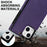 For iPhone 15 RFID Blocking Card Holder Back Cover Kickstand Phone Case with Shoulder Strap - Purple - 7