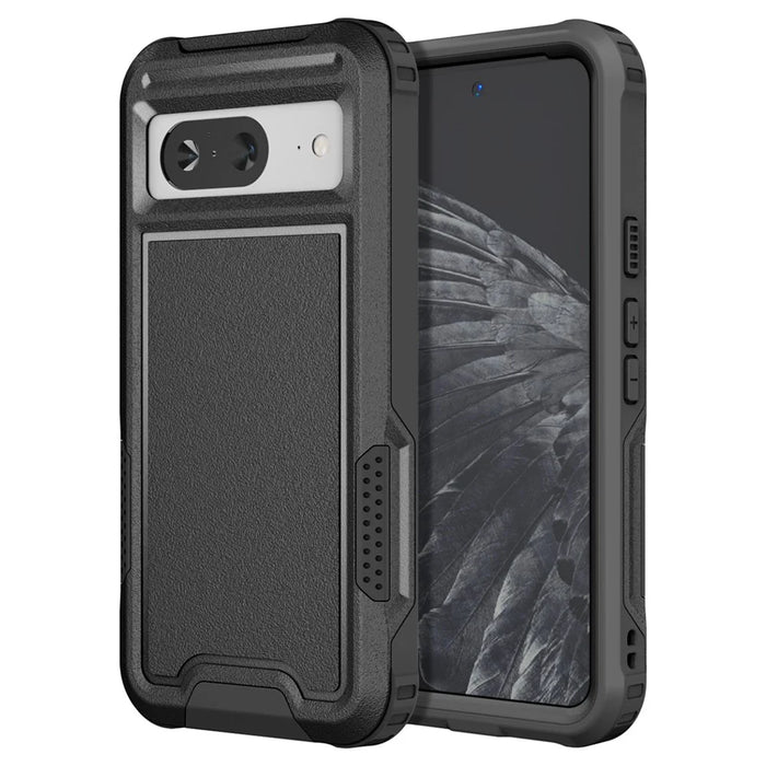 Style F1 For Google Pixel 8 Drop-proof Back Case PC+TPU Anti-scratch Phone Cover - Black - 1