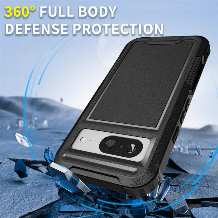 Style F1 For Google Pixel 8 Drop-proof Back Case PC+TPU Anti-scratch Phone Cover - Black - 2