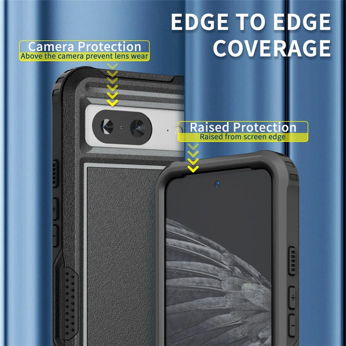 Style F1 For Google Pixel 8 Drop-proof Back Case PC+TPU Anti-scratch Phone Cover - Black - 3