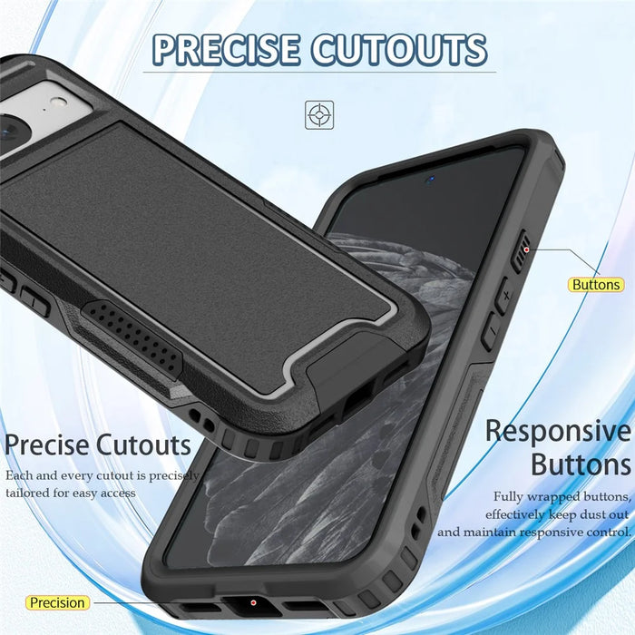 Style F1 For Google Pixel 8 Drop-proof Back Case PC+TPU Anti-scratch Phone Cover - Black - 4