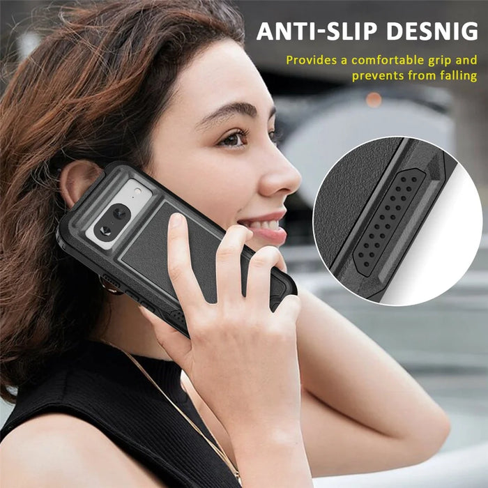 Style F1 For Google Pixel 8 Drop-proof Back Case PC+TPU Anti-scratch Phone Cover - Black - 7