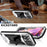 R-JUST For iPhone 15 Slide Camera Lid Silicone+Metal+Plastic Phone Case Kickstand Cover with Tempered Glass Screen Protector - Silver - 3