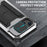 R-JUST For iPhone 15 Slide Camera Lid Silicone+Metal+Plastic Phone Case Kickstand Cover with Tempered Glass Screen Protector - Silver - 4