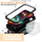 R-JUST For iPhone 15 Pro Slide Camera Lid Kickstand Cover Silicone+Metal+Plastic Phone Case with Tempered Glass Screen Film - Black - 2