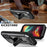 R-JUST For iPhone 15 Pro Slide Camera Lid Kickstand Cover Silicone+Metal+Plastic Phone Case with Tempered Glass Screen Film - Black - 3
