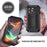 R-JUST For iPhone 15 Pro Slide Camera Lid Kickstand Cover Silicone+Metal+Plastic Phone Case with Tempered Glass Screen Film - Black - 6