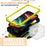 R-JUST For iPhone 15 Pro Max Slide Camera Guard Silicone+Metal+Plastic Kickstand Case Tempered Glass Screen Film Phone Cover - Yellow - 2