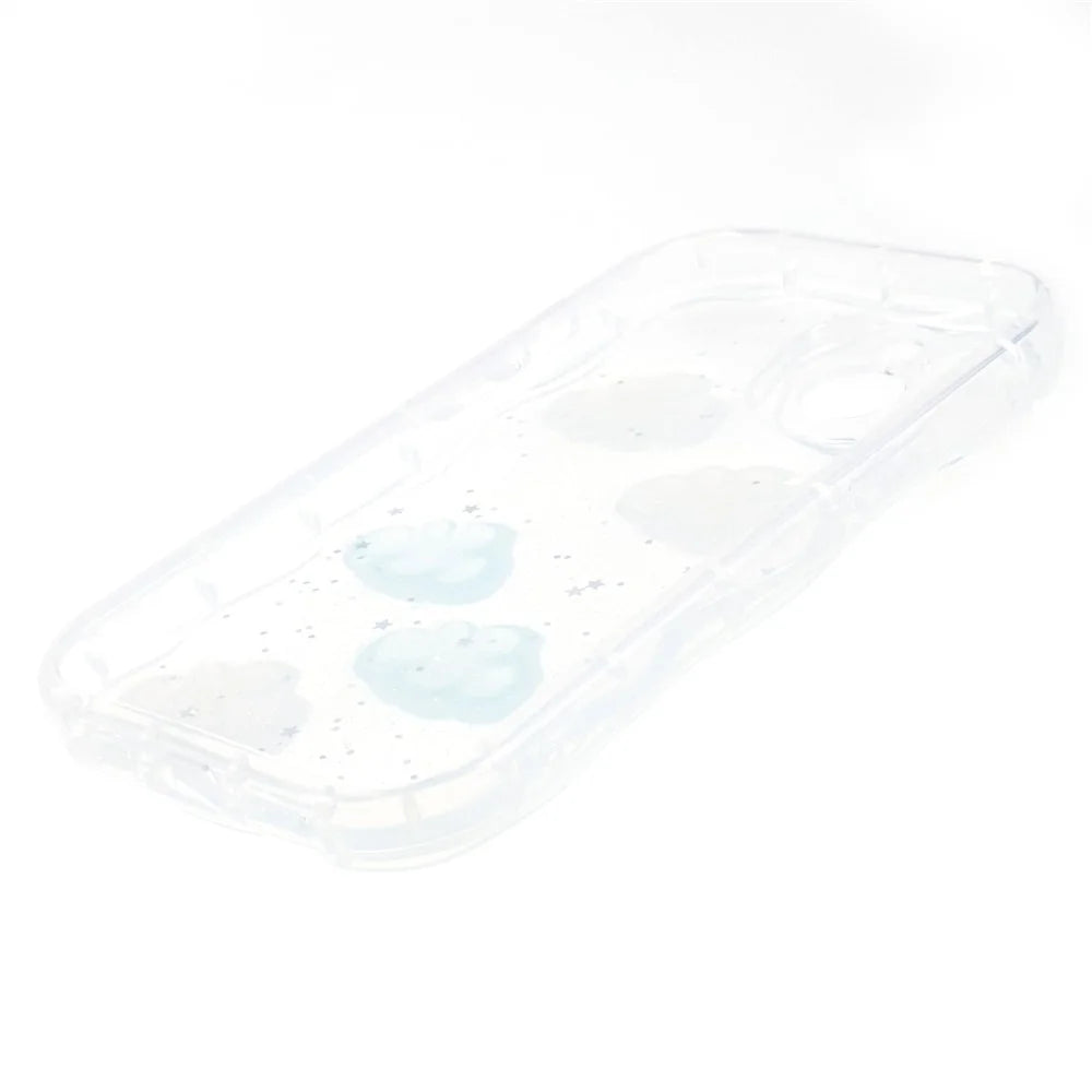 Back Cover for iPhone 13 6.1 inch , 3D Butterfly  /  Cloud Pattern Epoxy TPU Phone Case - Cloud - 6