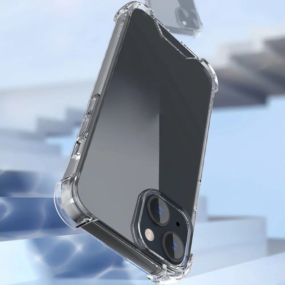 For iPhone 15 Plus Clear Four Corner Fall Protection TPU Frame + Acrylic Back Cover Phone Case - 5