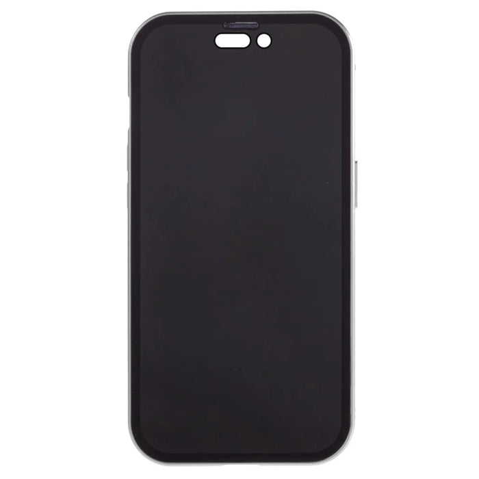 For iPhone 15 Plus Anti-Spy Phone Case Magnetic Adsorption Metal Frame + Double-sided Tempered Glass Shockproof Cover - Silver - 4
