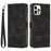 Wallet Phone Cover for iPhone 14 Pro Max , Triangle Imprinted Leather Stand Case - Black - 1