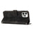 Wallet Phone Cover for iPhone 14 Pro Max , Triangle Imprinted Leather Stand Case - Black - 2