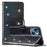 Full Protection Phone Cover for iPhone 14 Glittery PU Leather Wallet Stand Case - Black - 5
