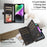 RFID Blocking Wallet Case for iPhone 15 Pro Max , Zipper Pocket Leather Stand Phone Cover - Black - 4