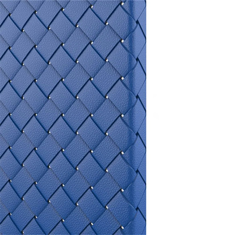For iPhone 15 Pro Max Woven Texture Phone Case Soft TPU Heat Dissipation Cover - Blue - 4