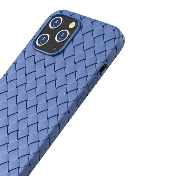 For iPhone 15 Soft TPU Shockproof Cover Woven Texture Heat Dissipation Phone Case - Black - 5