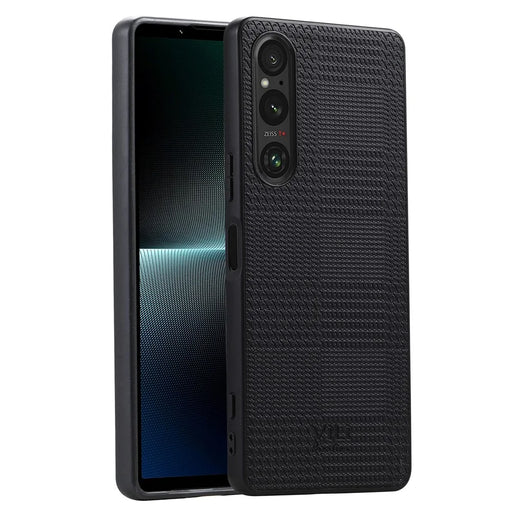 VILI TH Series for Sony Xperia 10 V Phone Case PU Leather Coated PC+TPU Phone Back Cover - Black - 1