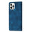 L002 For iPhone 13 Pro Max 6.7 inch Leather Wallet Stand Phone Case Shockproof Lines Imprinted Cover - Blue - 6