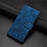 L002 For iPhone 13 Pro Max 6.7 inch Leather Wallet Stand Phone Case Shockproof Lines Imprinted Cover - Blue - 7