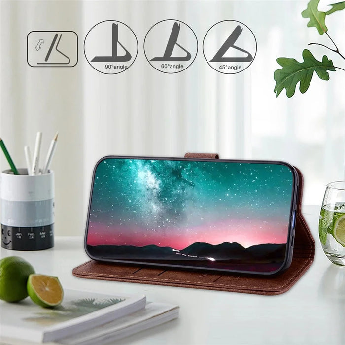 For Sony Xperia 10 V Solid Color PU Leather Wallet Case Folio Flip Cell Phone Stand Cover - Brown - 3