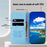 For Samsung Galaxy A54 5G Fall Protection Solid Color PU Leather Wallet Case Cell Phone Stand Cover - Baby Blue - 2