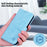 For Samsung Galaxy A54 5G Fall Protection Solid Color PU Leather Wallet Case Cell Phone Stand Cover - Baby Blue - 7