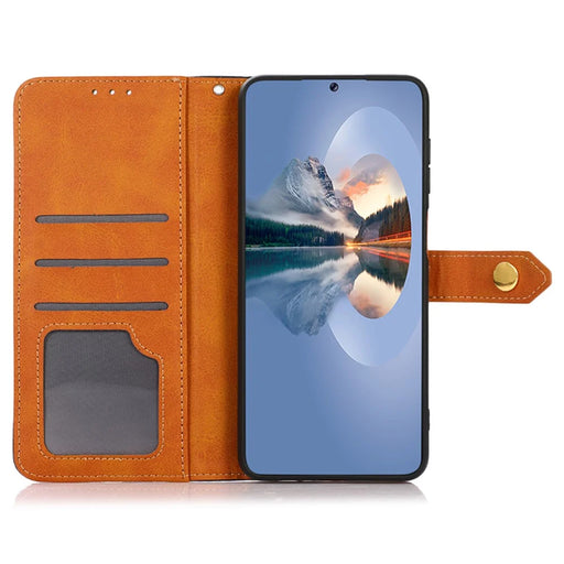 KHAZNEH For OnePlus Ace 2 Pro 5G Cowhide Texture Stand PU Leather Phone Case Wallet Phone Cover - Rose Gold - 2
