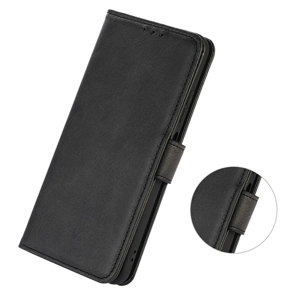 For OnePlus Ace 2 Pro 5G Cowhide Texture Phone Case Wallet Stand Leather Flip Phone Cover - Black - 5