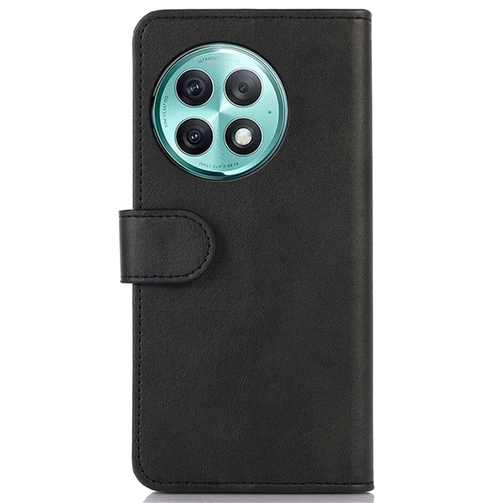 For OnePlus Ace 2 Pro 5G Cowhide Texture Phone Case Wallet Stand Leather Flip Phone Cover - Black - 7
