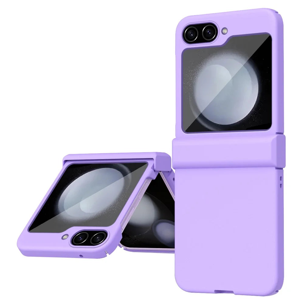 For Samsung Galaxy Z Flip5 5G Hard PC Phone Case Hinge Protection Drop-proof Mobile Protective Cover - Purple - 1