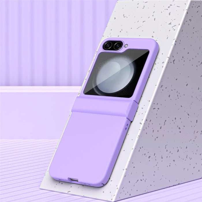 For Samsung Galaxy Z Flip5 5G Hard PC Phone Case Hinge Protection Drop-proof Mobile Protective Cover - Purple - 5