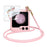 GKK For Samsung Galaxy Z Flip5 5G Hard PC Back Case Slim Protective Phone Cover with Tempered Glass Small Screen Film and Shoulder Strap - Pink - 1
