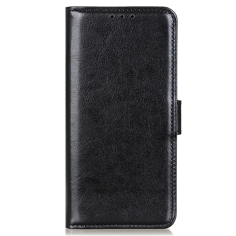 For OnePlus Ace 2 Pro 5G Anti-Scratch PU Leather Phone Case Crazy Horse Texture Wallet Stand Cover - Black - 5