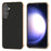 For Samsung Galaxy S23 FE Carbon Fiber Texture Phone Case PU Leather+TPU+PC Electroplating Shockproof Cover - Black - 1