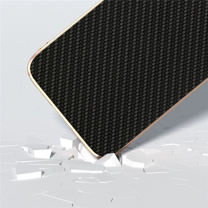 For Samsung Galaxy S23 FE Carbon Fiber Texture Phone Case PU Leather+TPU+PC Electroplating Shockproof Cover - Black - 3