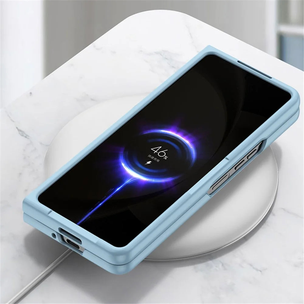 For Samsung Galaxy Z Fold5 5G Skin-touch Protective Hard PC Case Pen Slot Design Folding Phone Cover - Purple - 7