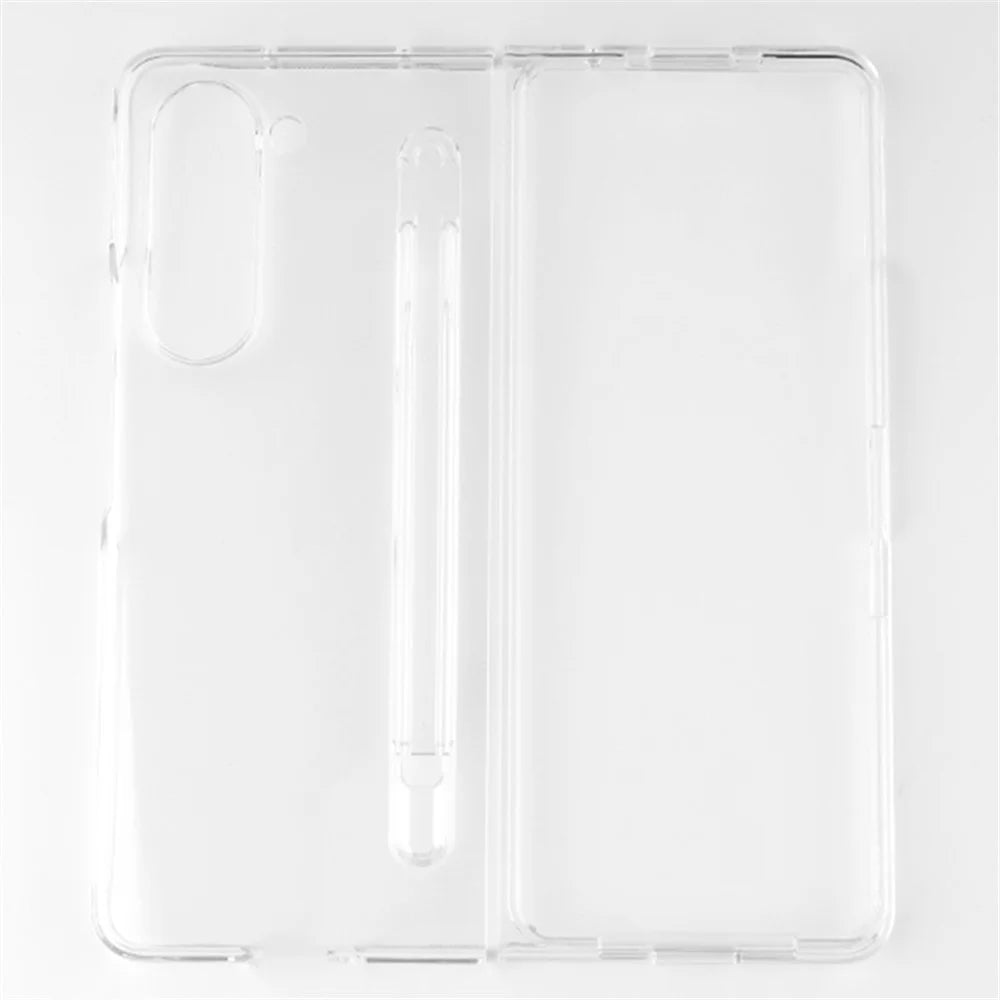 For Samsung Galaxy Z Fold5 5G Transparent Phone Case Hard PC Anti-Scratch Cover with Pen Holder - 2