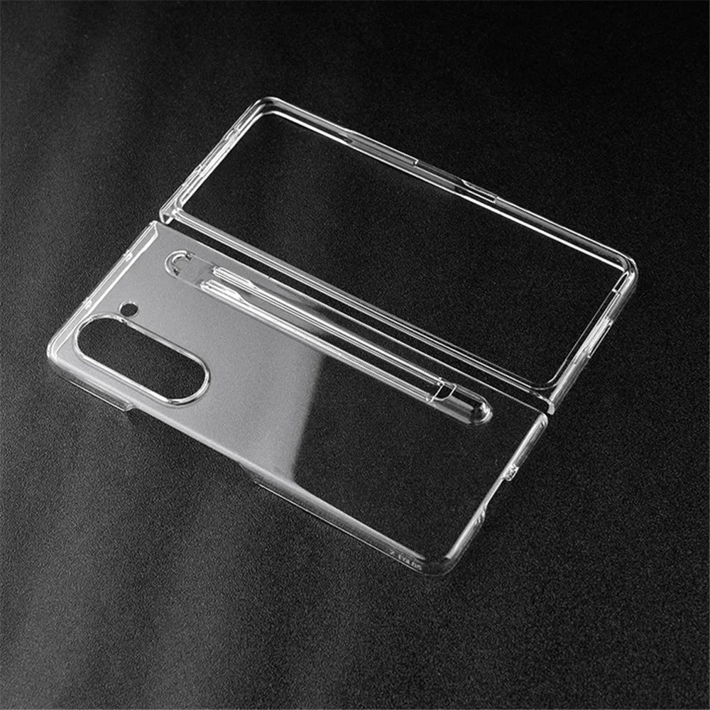 For Samsung Galaxy Z Fold5 5G Transparent Phone Case Hard PC Anti-Scratch Cover with Pen Holder - 3
