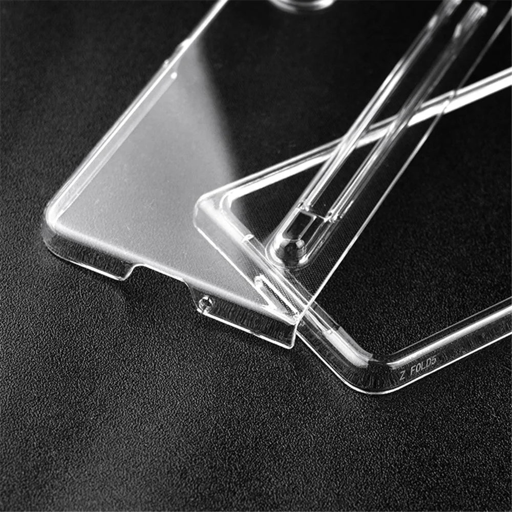 For Samsung Galaxy Z Fold5 5G Transparent Phone Case Hard PC Anti-Scratch Cover with Pen Holder - 5